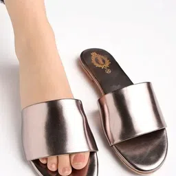 Ifah Women Metallic Slip-On Open Toe Flats-17