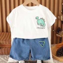 POP STREET KIDS Boys Printed Round Neck T-shirt With Shorts-image-91