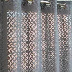 Galaxy Home Decor Grey Set of 2 Sheer Door Curtain-image-28