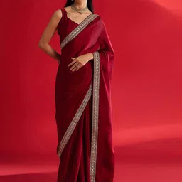 ROOP SUNDARI SAREES Embellished Sequinned Pure Chiffon Designer Saree-image-45