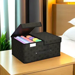 Kuber Industries Black 6 Pieces Printed Foldable Multi-Utility Organisers-39