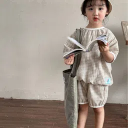 LULU & SKY Unisex Kids Checked Top with Shorts-picture-9