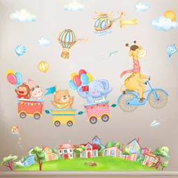 INDIAN ROYALS Beige & Yellow Space & Planet Printed Waterproof Wall Stickers-image-31