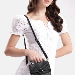 DressBerry Textured Structured Satchel-13