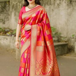 Mitera Women Woven Design Traditional Banarasi Saree-image-43