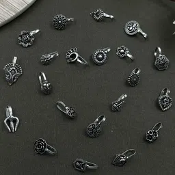 NAMAN ARTS Silver-Plated Stud Nosepin-28
