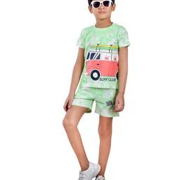 Clothe Funn Boys Printed Round Neck Short Sleeves Pure Cotton T-Shirt With Shorts-image-45