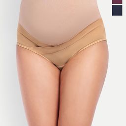 THE MAMA KLUB Pack Of 3 Plus Size Low-Waist Maternity Briefs 
P03-MP-SNW-image-2