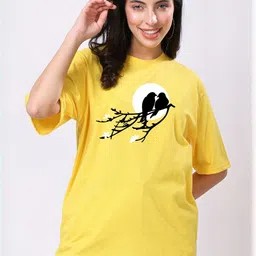 TQH Pack Of 2 Typography Printed Drop Shoulder Sleeves Cotton Oversized T-shirts-picture-33