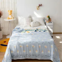 JC HOME Blue & White Cartoon Characters AC Room 400 GSM Single Bed Quilt-picture-39