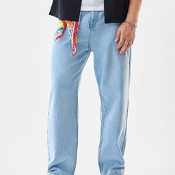 Snitch Men Light Blue Mid-Rise Relaxed Fit Jeans-picture-0