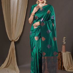 Mitera Woven Design Zari Silk Blend Banarasi Saree-image-76