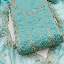 Maroosh Floral Embroidered Sequinned Satin Unstitched Dress Material-image-86