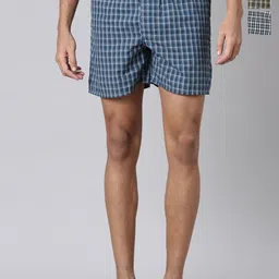 Metronaut Pack Of 3 Checked Pure Cotton Boxers MB3C054-image-90
