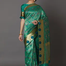 KALINI Floral Zari Art Silk Heavy Work Kanjeevaram Saree-picture-10