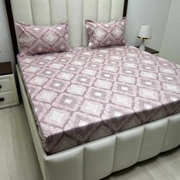 Pure Decor Royal Passion Purple Printed Pure Cotton 300 TC Queen Bedsheet Set 2.54 x 2.28m-image-95
