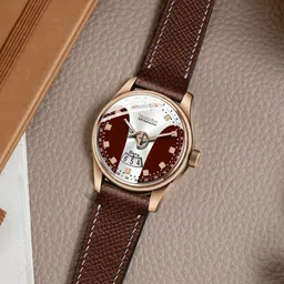 DOUBLERUN Men Dial & Leather Straps Analogue Multi Function Watch H05N10014-9