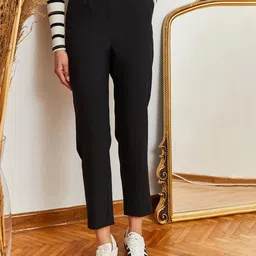 BIANCO LUCCI Women High-Rise Slim Fit Trousers-57