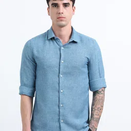 THE BEETEL HOUSE Men Bars Linen Regular Slim Fit Casual Shirt-image-93