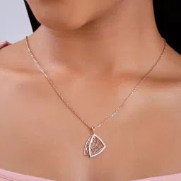 GIVA Rose Gold Dual Layer Diamond pendant-image-18
