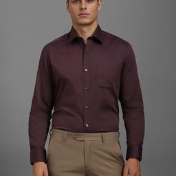 Louis Philippe Men Classic FitSpread Collar Solid Cotton Formal Shirt-image-61