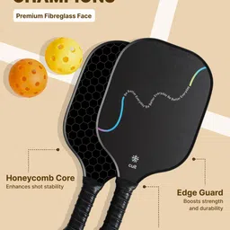 CULT Pack Of 2 Black Pickle Ball-2 Paddle, 2 Indoor & Outdoor ball & a Carry Bag Racquets image 5