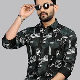 ADWYN PETER Men Classic Floral Opaque Printed Casual Shirt-image-11