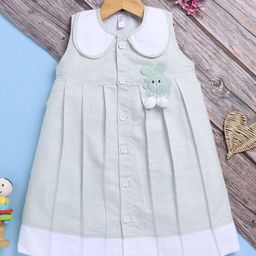 Blushh Berry Kids-Girls Peter Pan Collar Knee Length Fit & Flare Dress-image-78