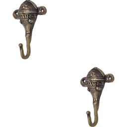 IndianShelf Bronze Toned 2 PiecesBrass Ganesha Clothes Hanger for Wall Hooks for Kitchen-picture-15