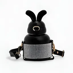 Bonhomie The Disco Rabbit Black Stainless Steel Sipper Water Bottle 580ml-image-45