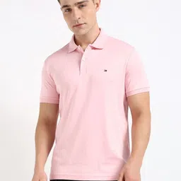 Tommy Hilfiger Men Solid Polo Collar Cotton T-shirt-image-62