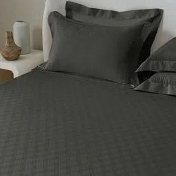 SANSAAR A DDECOR BRAND LIVE CONSCIOUSLY Grey Printed Cotton 3 Piece Bedding Set-21