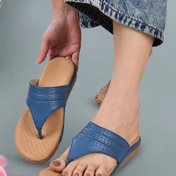 STICY Women Textured Round Toe T-Strap Flats-picture-17
