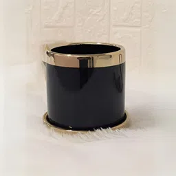 Floral Boutique Black Round Shaped Ceramic Planter-32