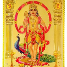 SHOP BY ROOM Gold Foil MDF Laminated Lord Kartikeya Wall Decor-image-7