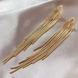 Aurum & You Gold Plated Tasselled Contemporary Drop Earrings-20