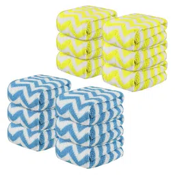 Kuber Industries Yellow 12 Pieces Printed Super Absorbent 250 GSM Microfibre Face Towels-54
