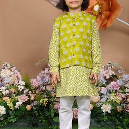 LIL PITAARA Boys Printed Regular Pure Cotton Kurta with Pyjamas-image-15