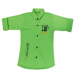 BAESD Boys Typography Printed Classic Fit Pure Cotton Casual Shirt-image-87