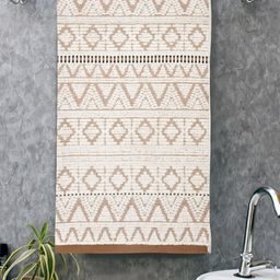 Home Fresh Beige & Brown Geometric Printed Cotton 450 GSM Bath Towel-image-72