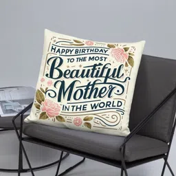 bettergiftflowers Off White & Navy Blue Square Printed Filled Cushions-image-94
