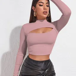 AVANOVA Women Ribbed Fitted Crop Top-image-69