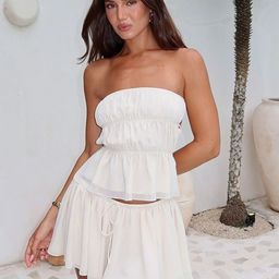 LULU & SKY Tie-up Top & Skirt Co-Ord Set-image-15