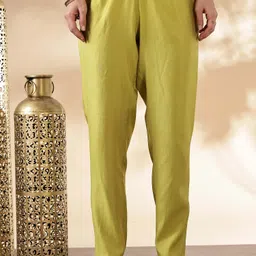 Anouk Women Yoke Design Regular Thread Work Kurta with Trousers & With Dupatta image 4