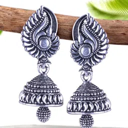 DIVASTRI Peacock Shaped Jhumkas Earrings-17