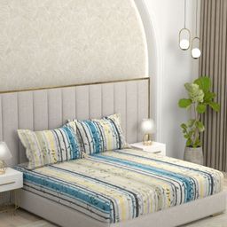 Pure Decor Velar Fur Sib White Floral Cotton 260 TC Double King Bedsheet Set-2.74mX2.74m-image-41