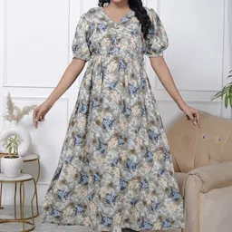 KALINI Ethnic Motifs Print Maternity Maxi Dress-picture-50