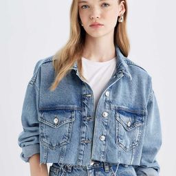 DeFacto Women Washed Crop Denim Jacket-picture-37