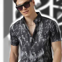 Mast & Harbour Men Standard Fit Abstract Printed Spread Collar Casual Shirt-image-60