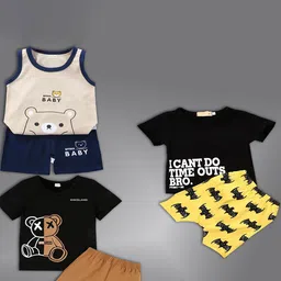 BAESD Kids Pack Of 3 Printed Short Sleeves T-shirt With Shorts-34